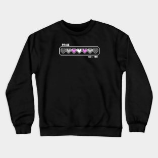 Demigirl Pride Videogame Life Bar Hearts Crewneck Sweatshirt